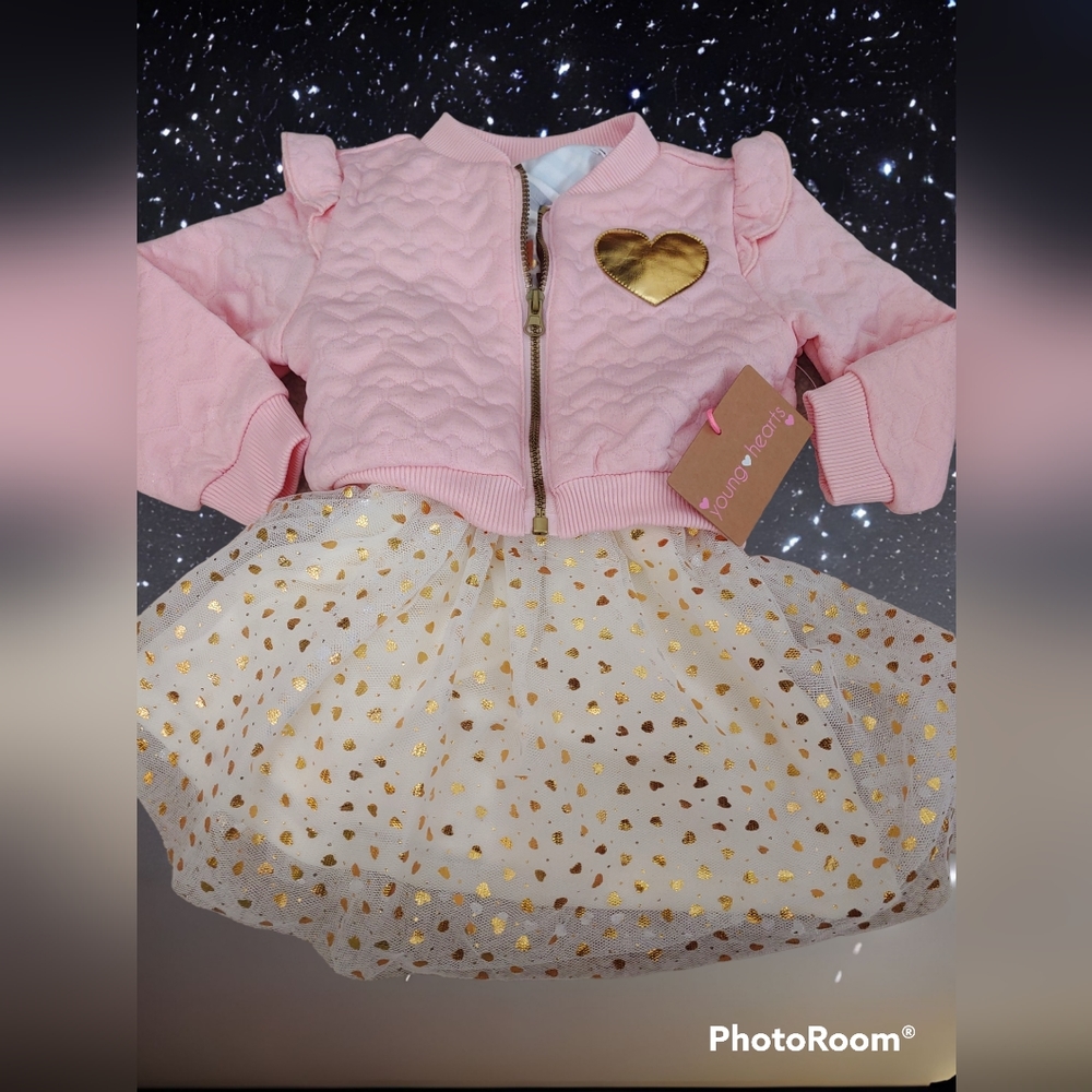 Young Hearts jacket dress outfit 12 month